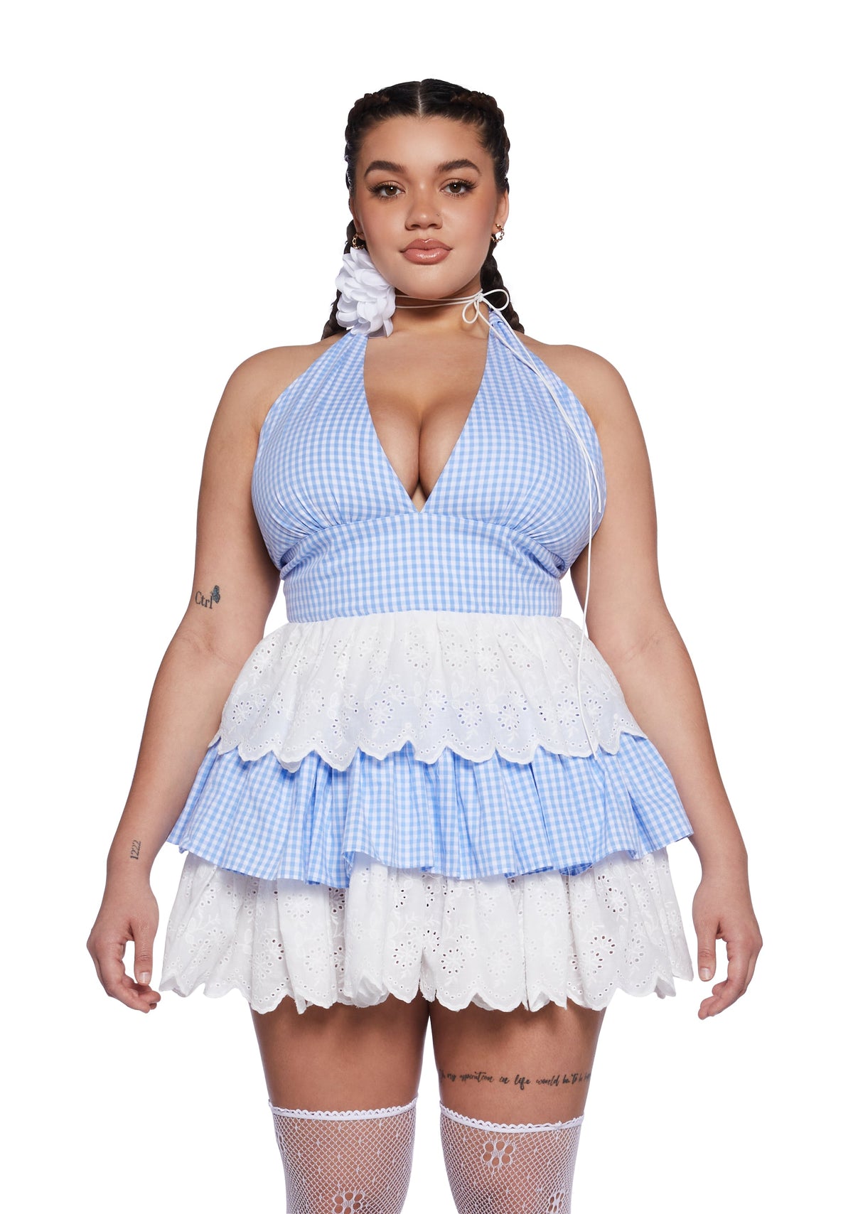 Call Me Yours Babydoll Dress - Blue Gingham