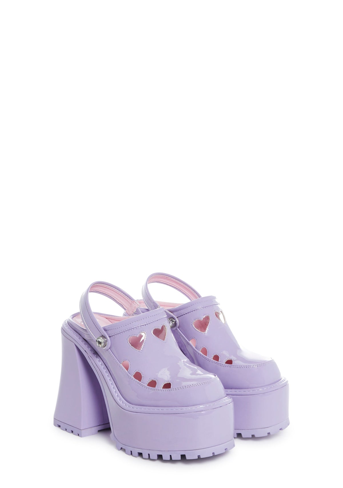 Girly Cues Platform Clogs - Lavender