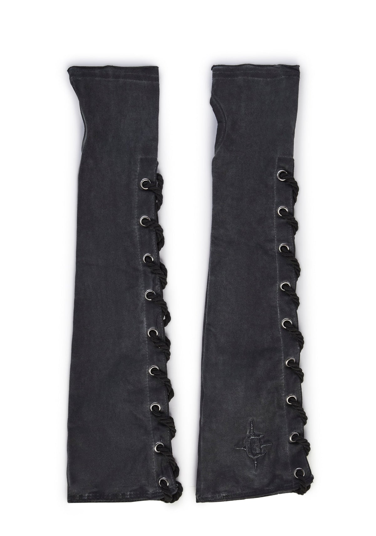 Washed Lace-Up Gloves