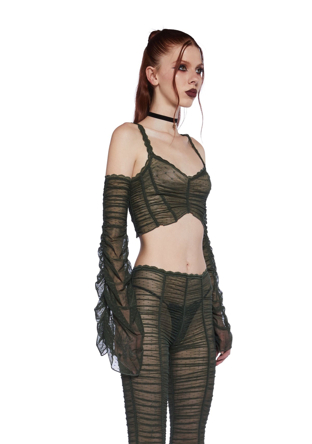 Moonchild Elegance Long Sleeve Top - Olive