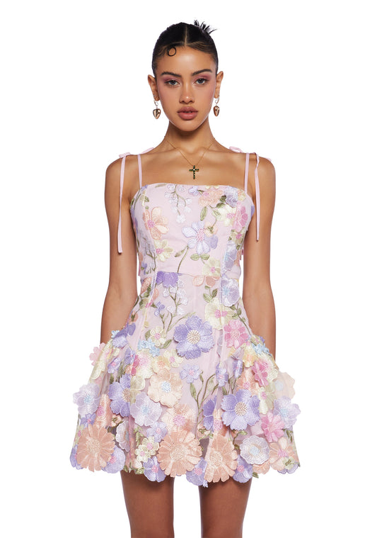 Floral Dreams Mini Dress - Light Purple
