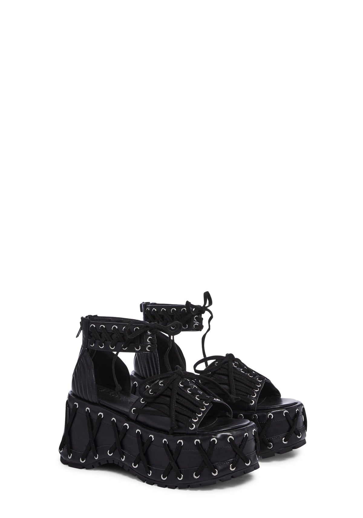 Rude Awakening Platform Sandals - Black