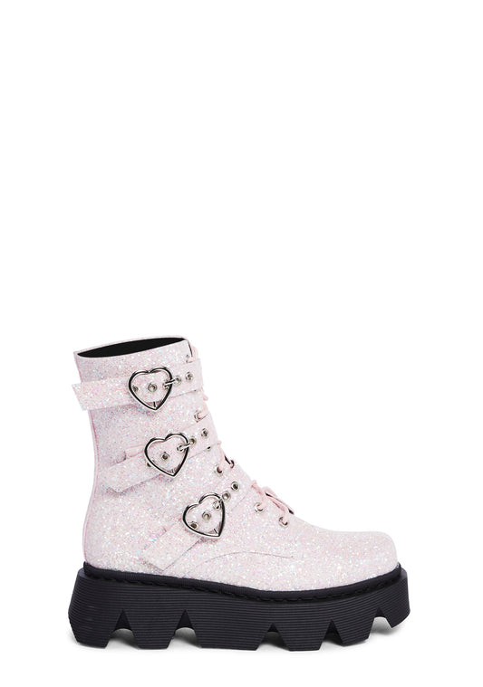 Brilliance Glitter Combat Boots