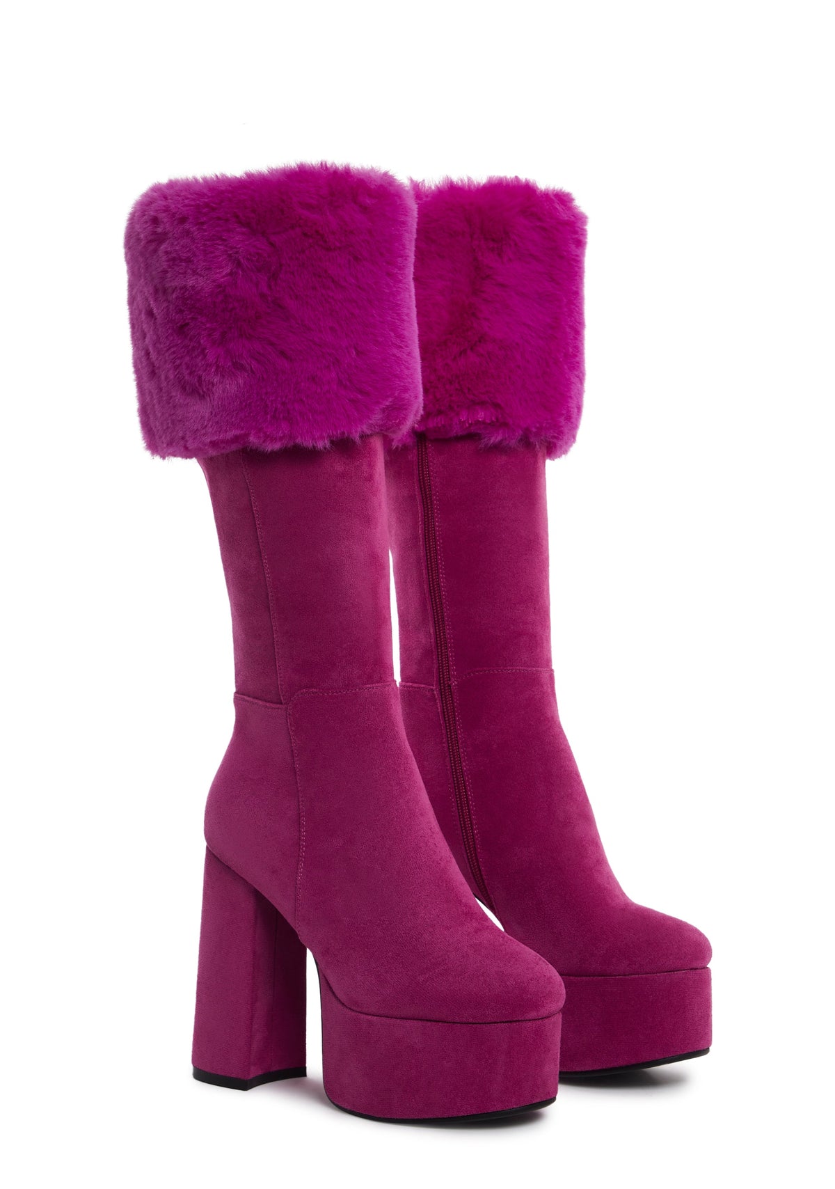 Heaven Knows Platform Boots - Fuchsia