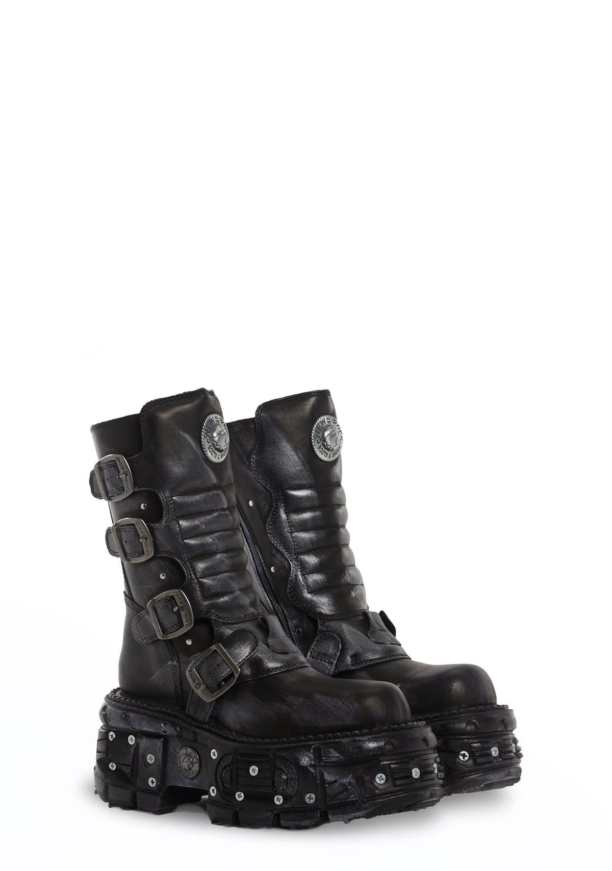 M-373SC-C1 Leather Platform Boots
