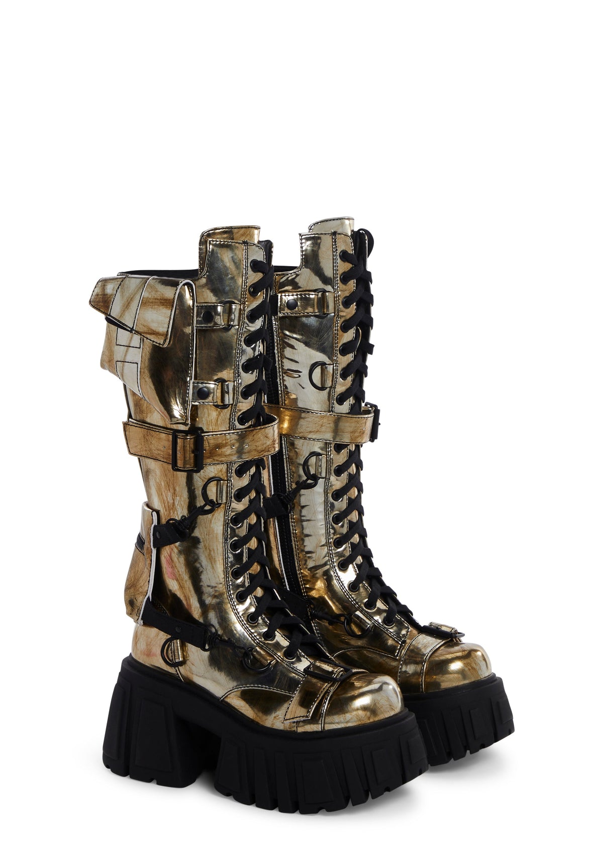 Utopia Elements Knee High Boots - Silver