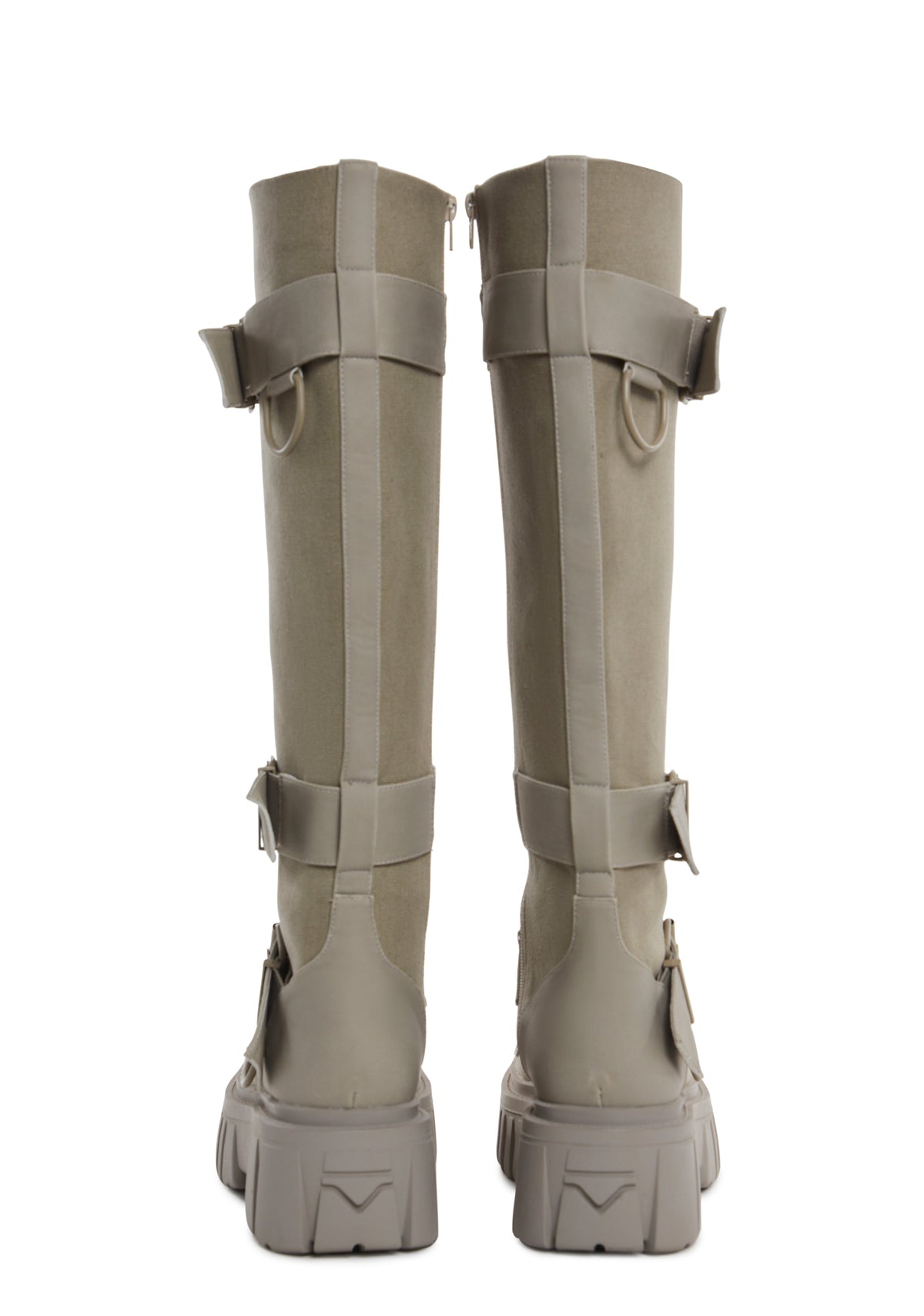 Low Traitor Knee High Boots - Light Gray