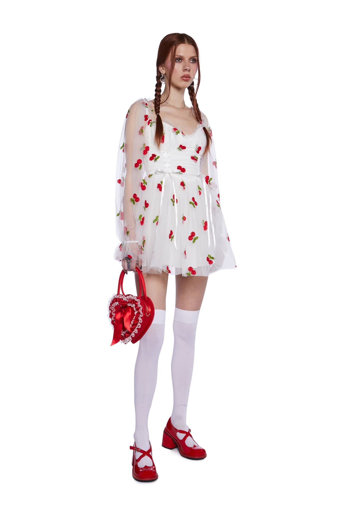 Heavenly Affair Babydoll Dress - Cherry