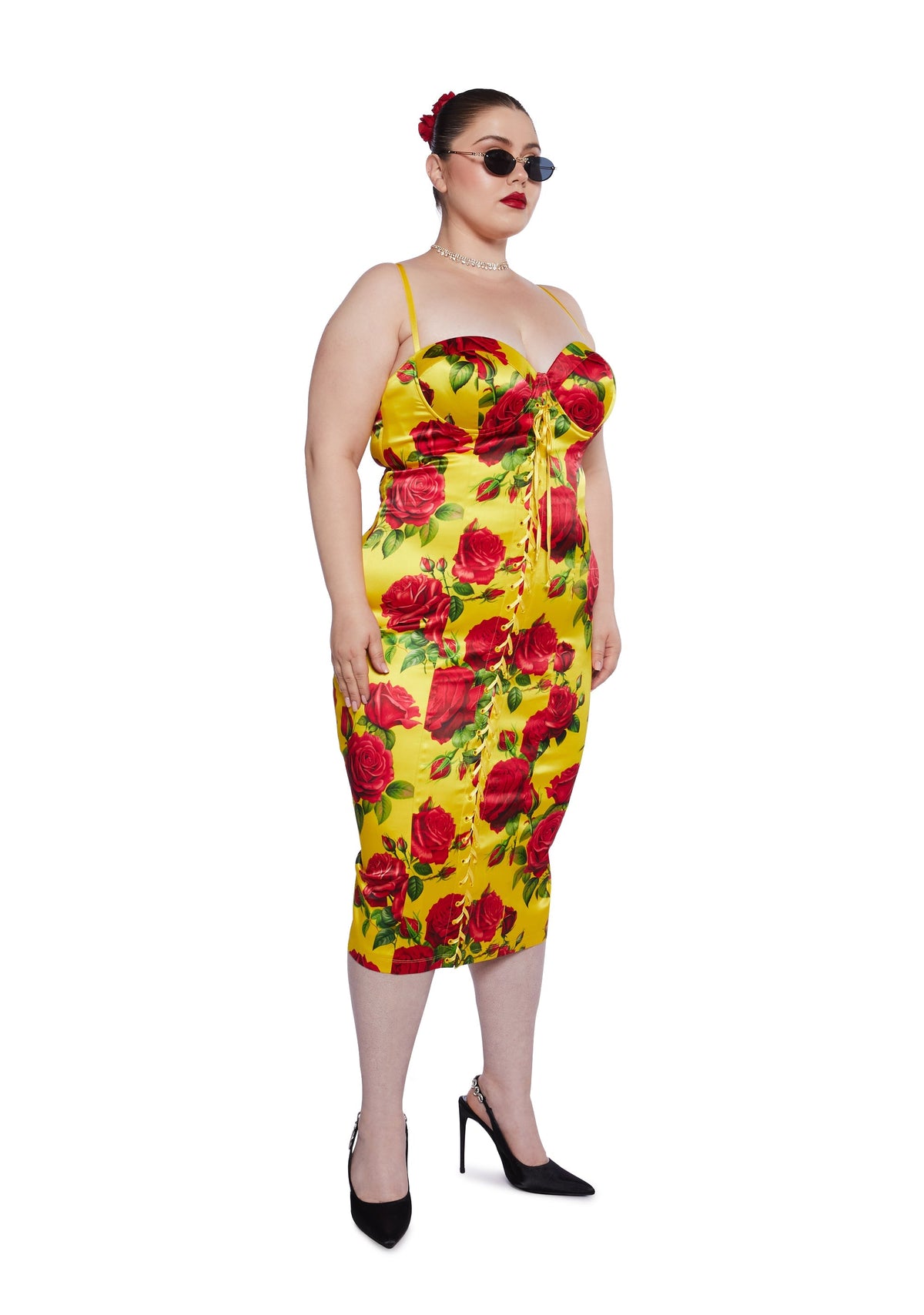 Romantic Getaway Midi Dress - Yellow