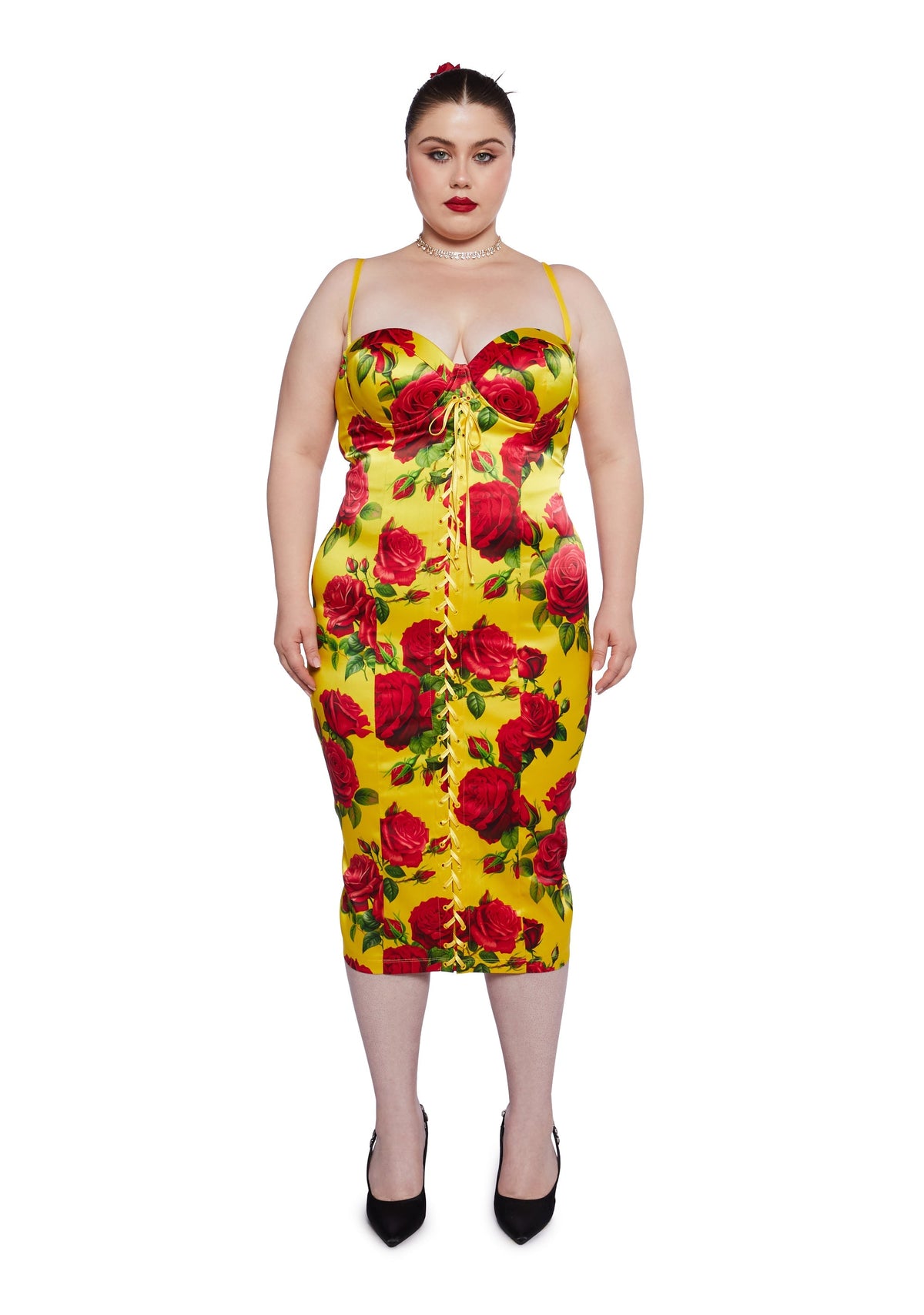 Romantic Getaway Midi Dress - Yellow