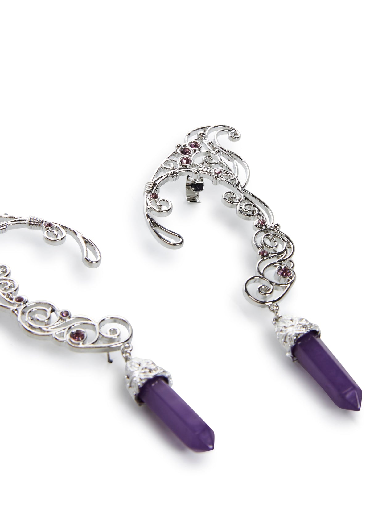 Elfish Amethyst Ear Cuffs
