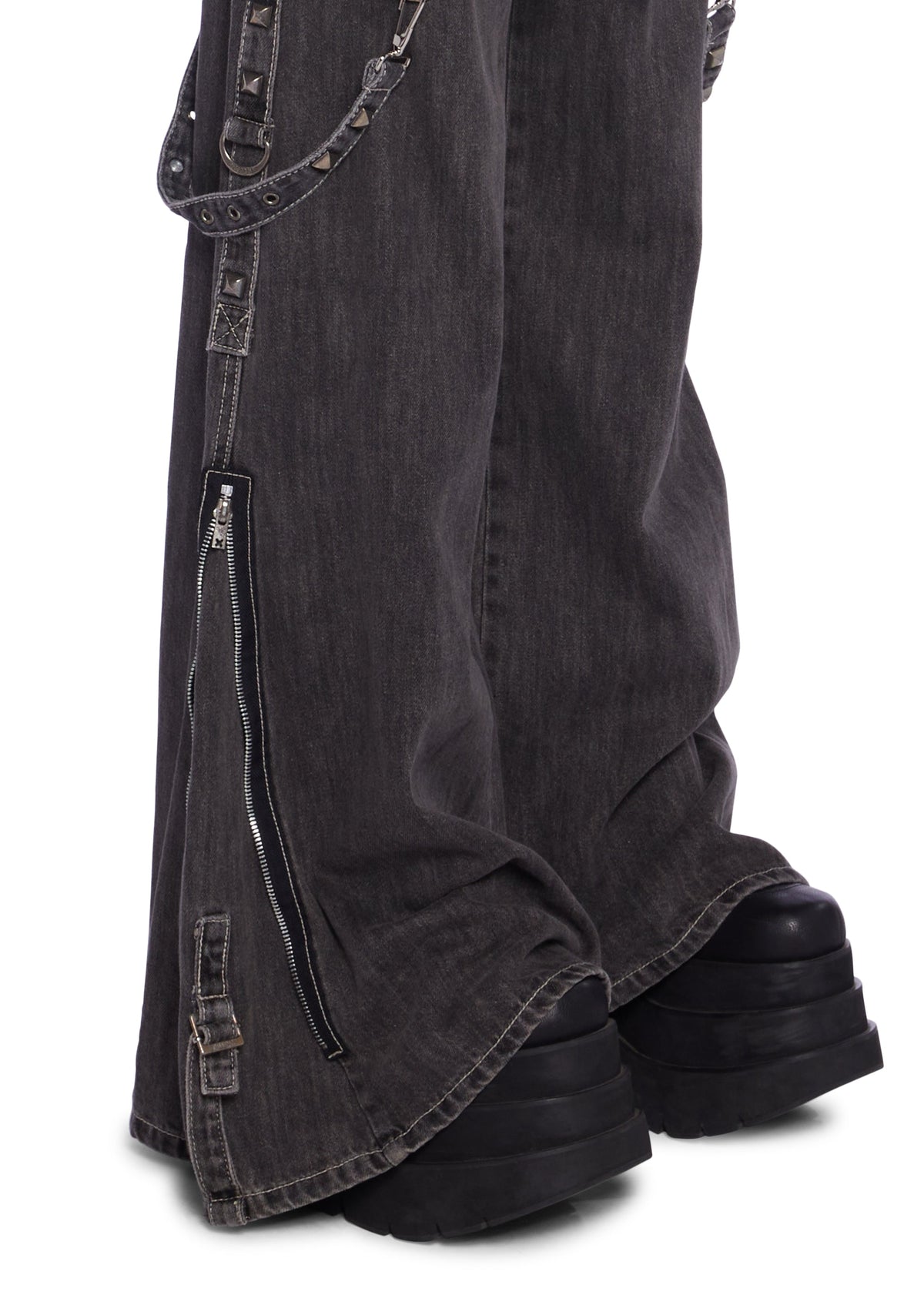 Studded Power Denim Pants