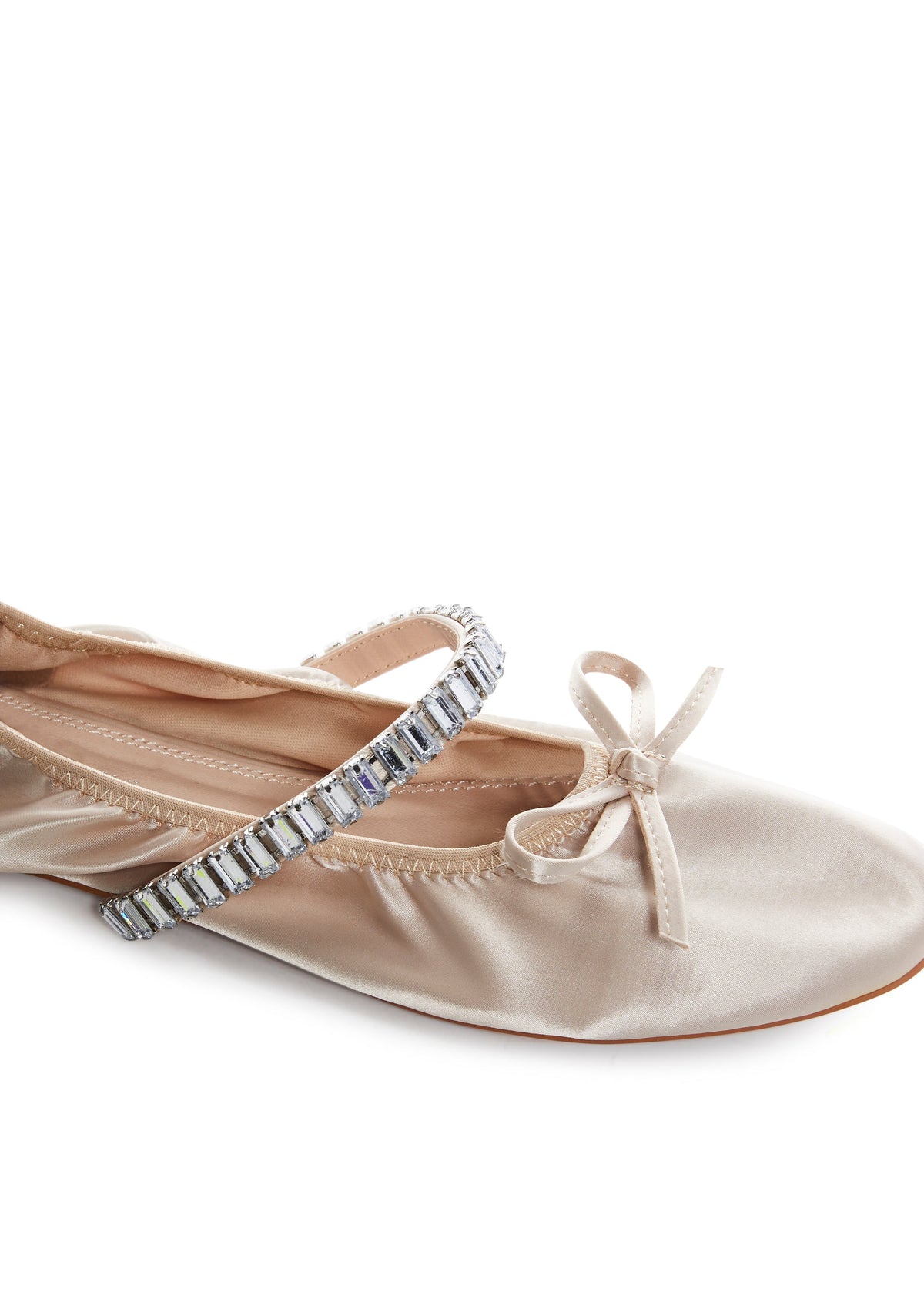 Diamante Ballet Flats - Nude