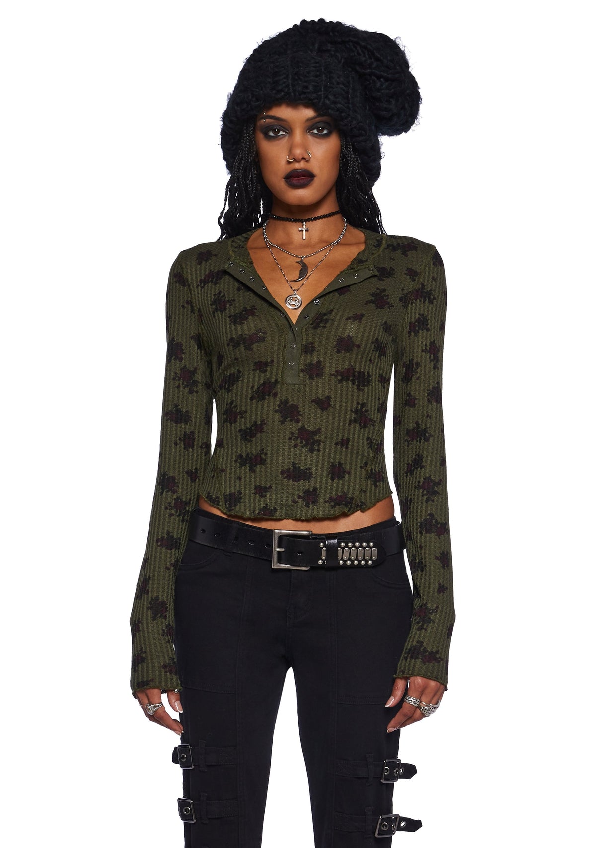 Goth In Geometry Floral Top