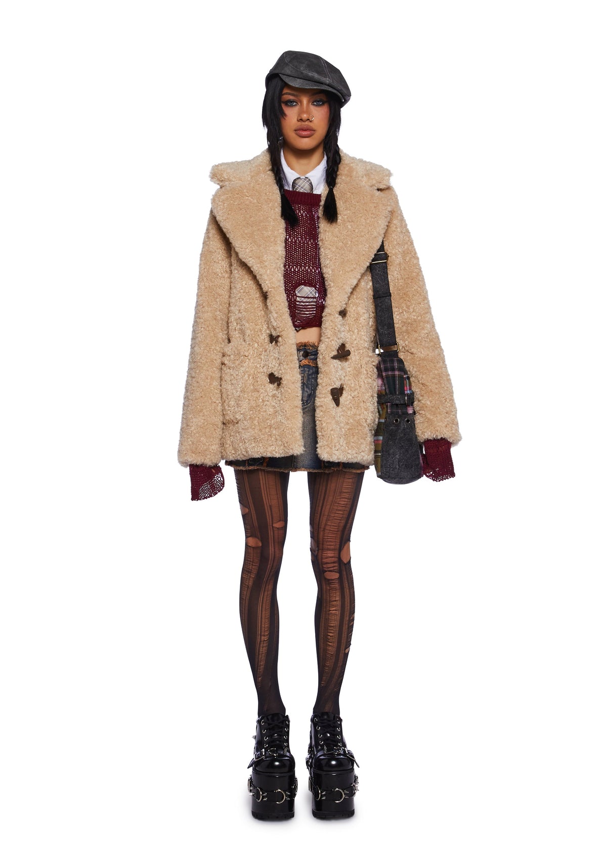 Garage Band Sherpa Cropped Coat