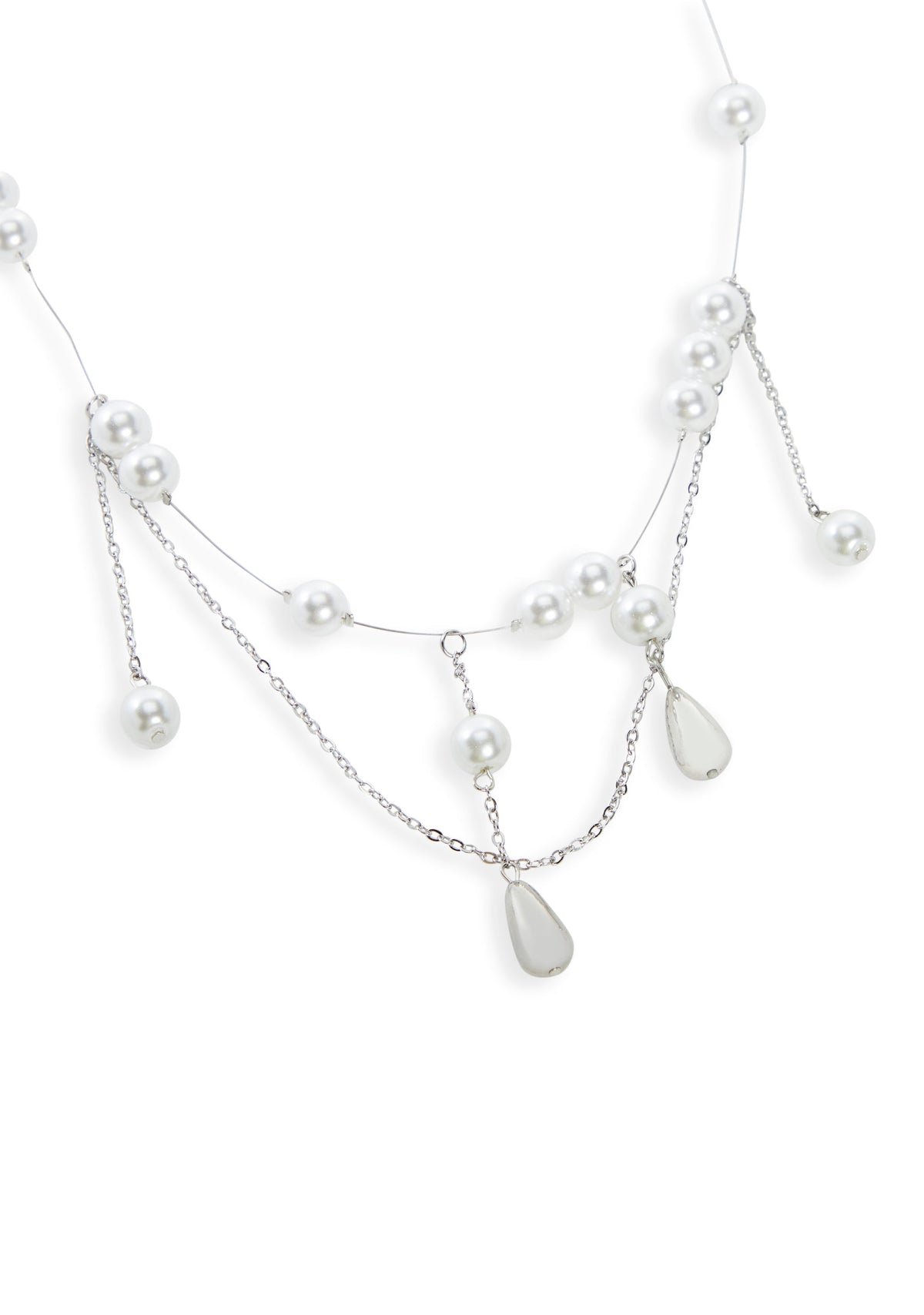 Clutching Pearls Chain Necklace