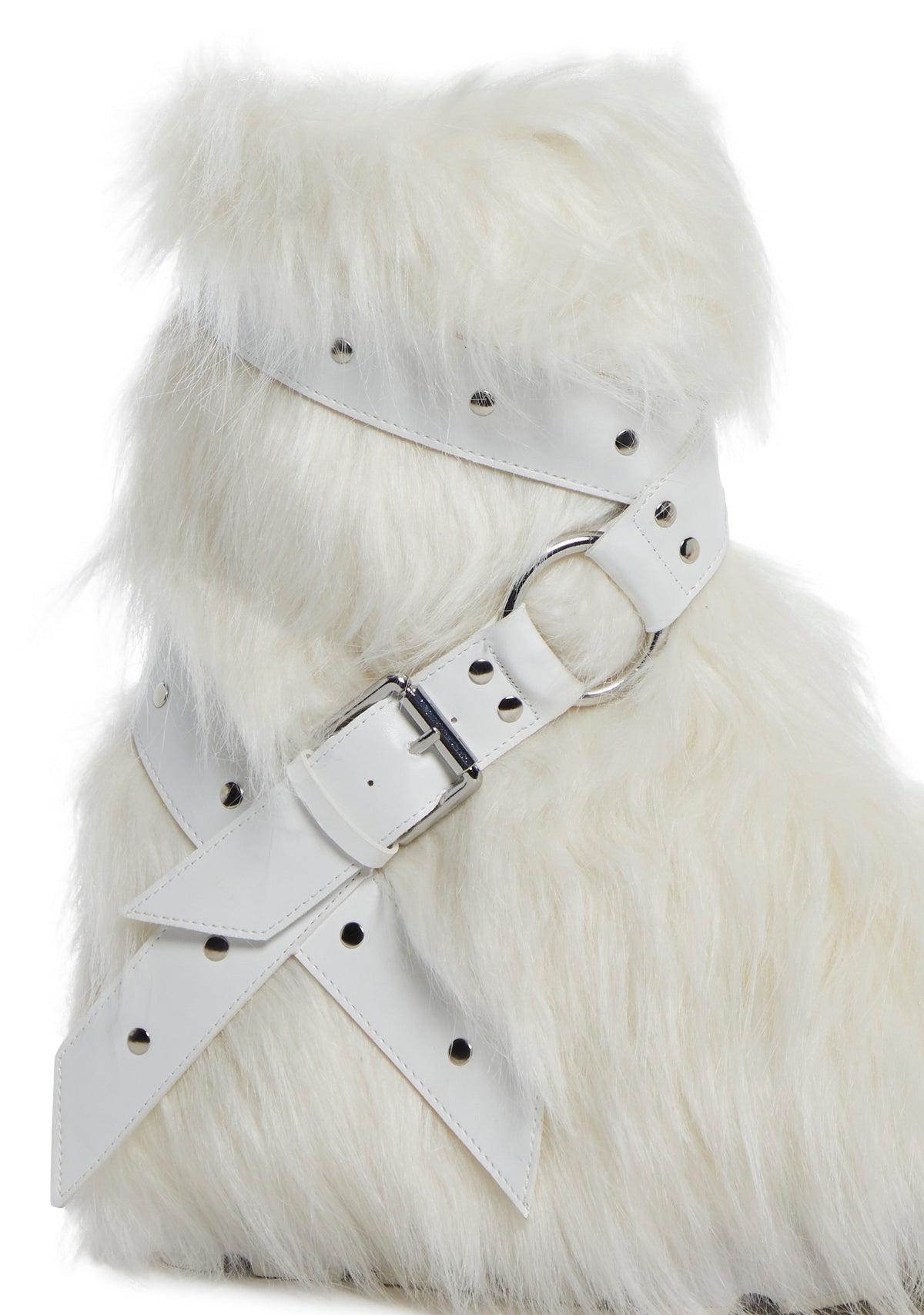 Low Wild Instincts Faux Fur Combats Boots - White