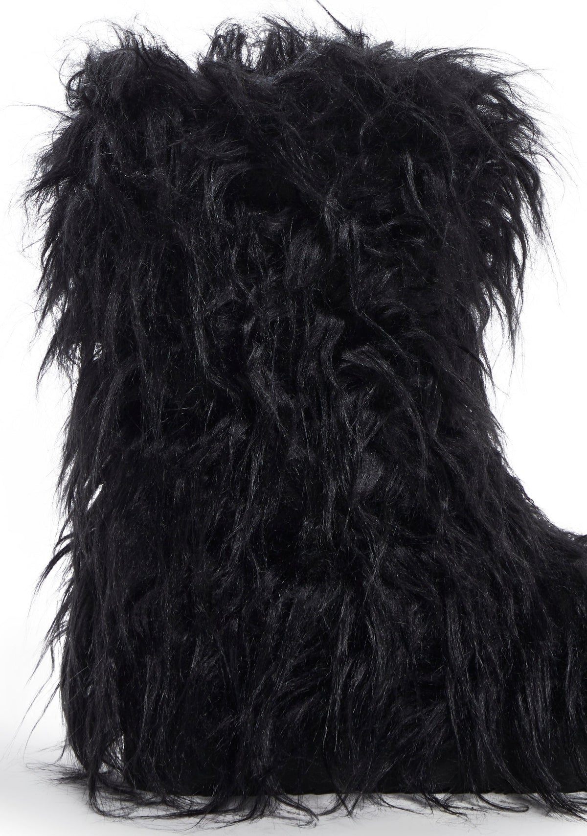 Night Lurker Fuzzy Slipper Boots - Black