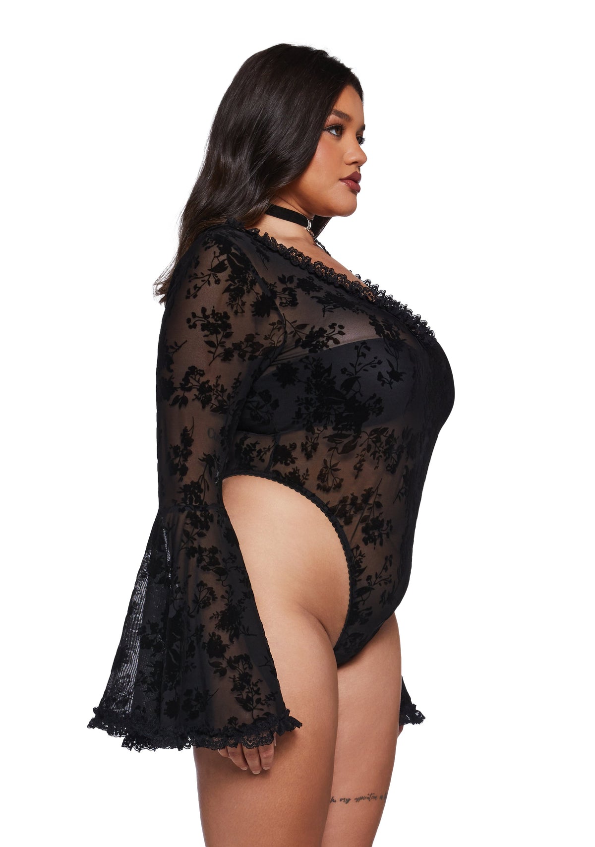 Pursuit Of Blood Mesh Bodysuit - Black