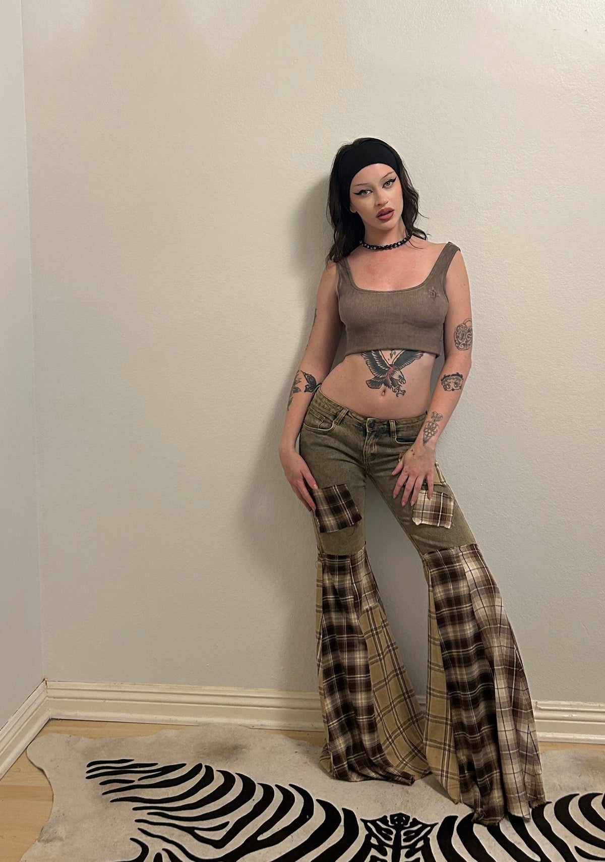 Warp Patchwork Flare Pants