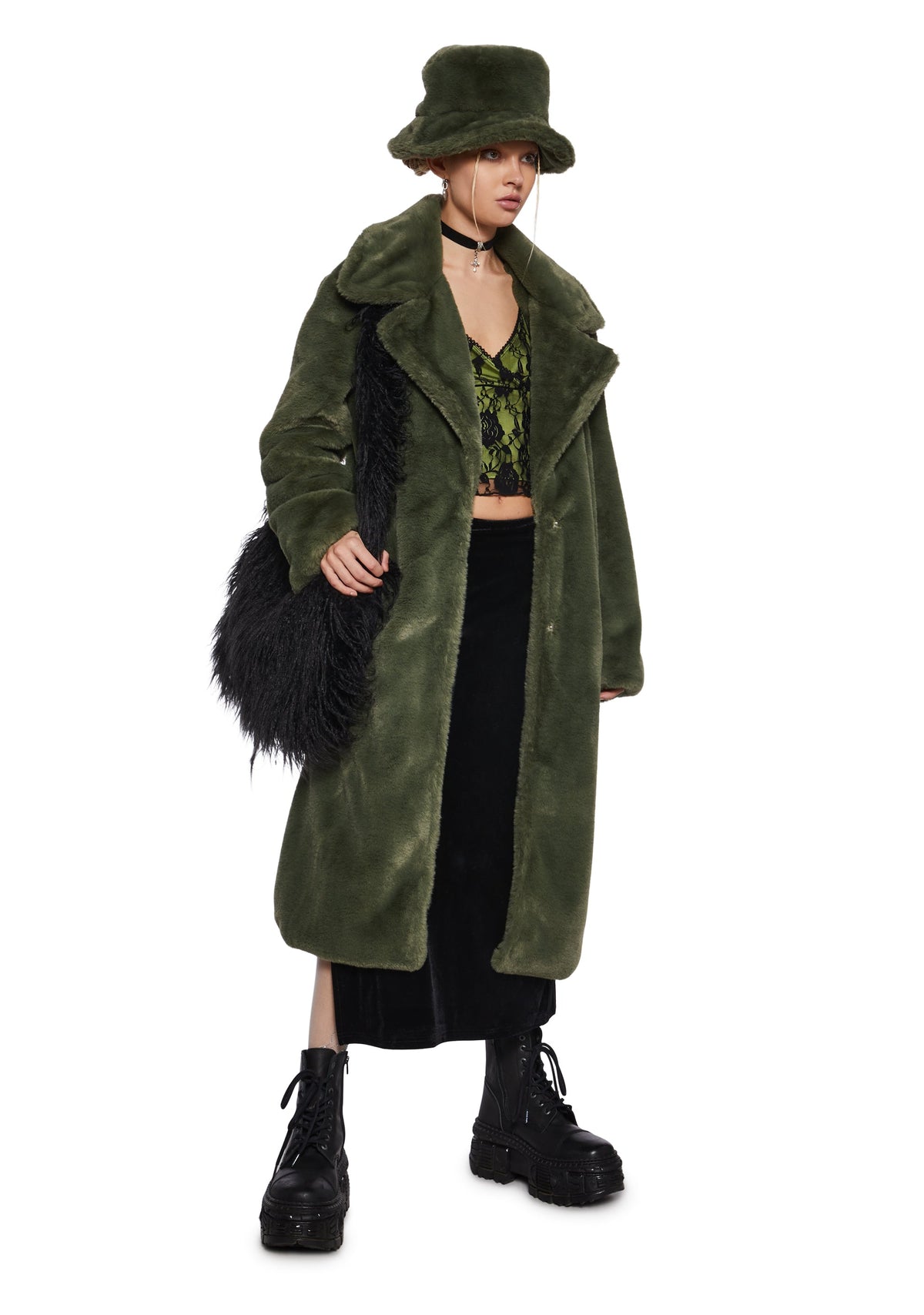 Virtual Insanity Faux Fur Coat And Hat