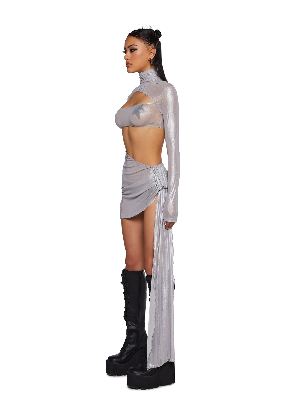 Dreamland Dancer Bodycon Dress - Silver