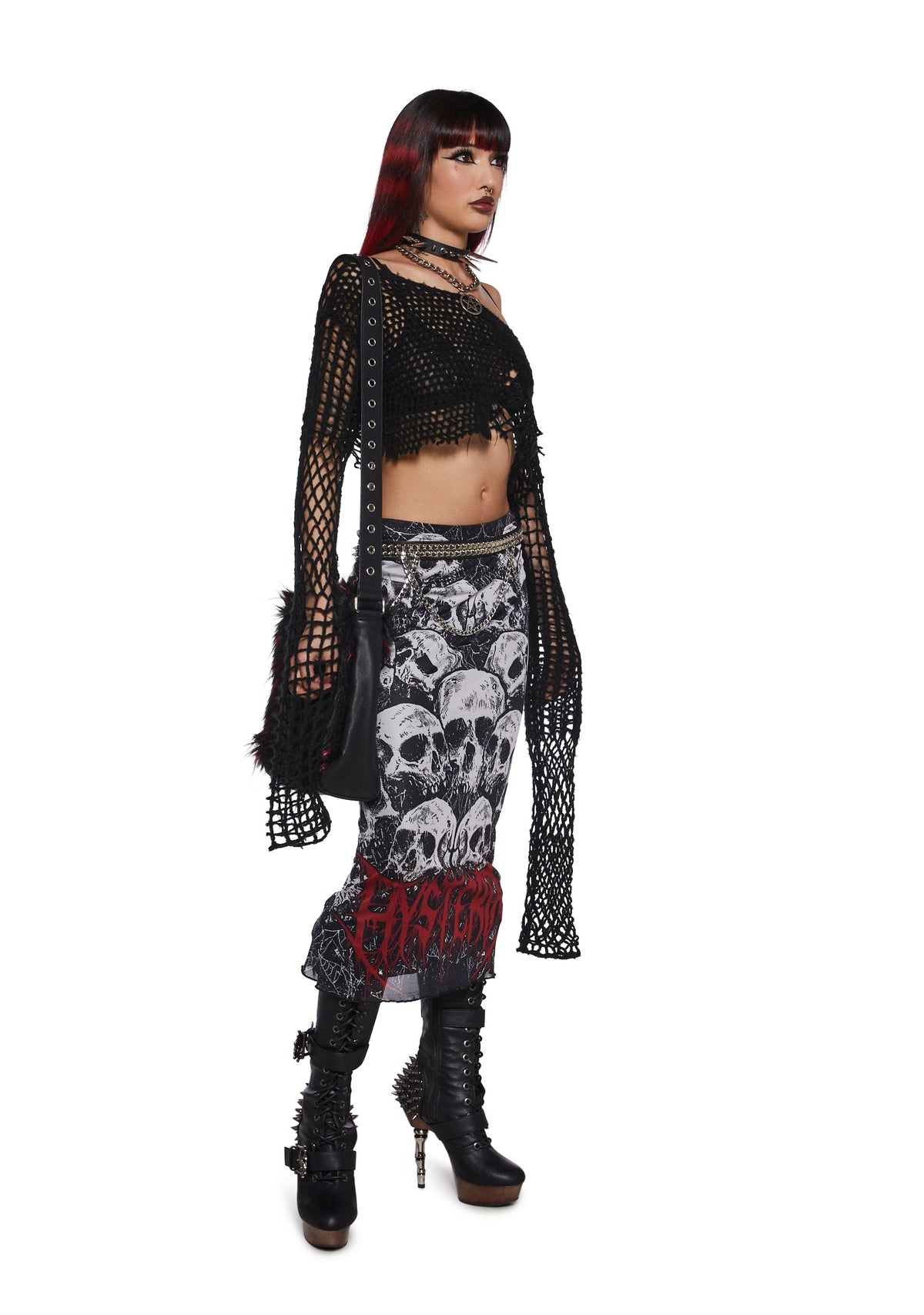 Goth Hysteria Midi Skirt