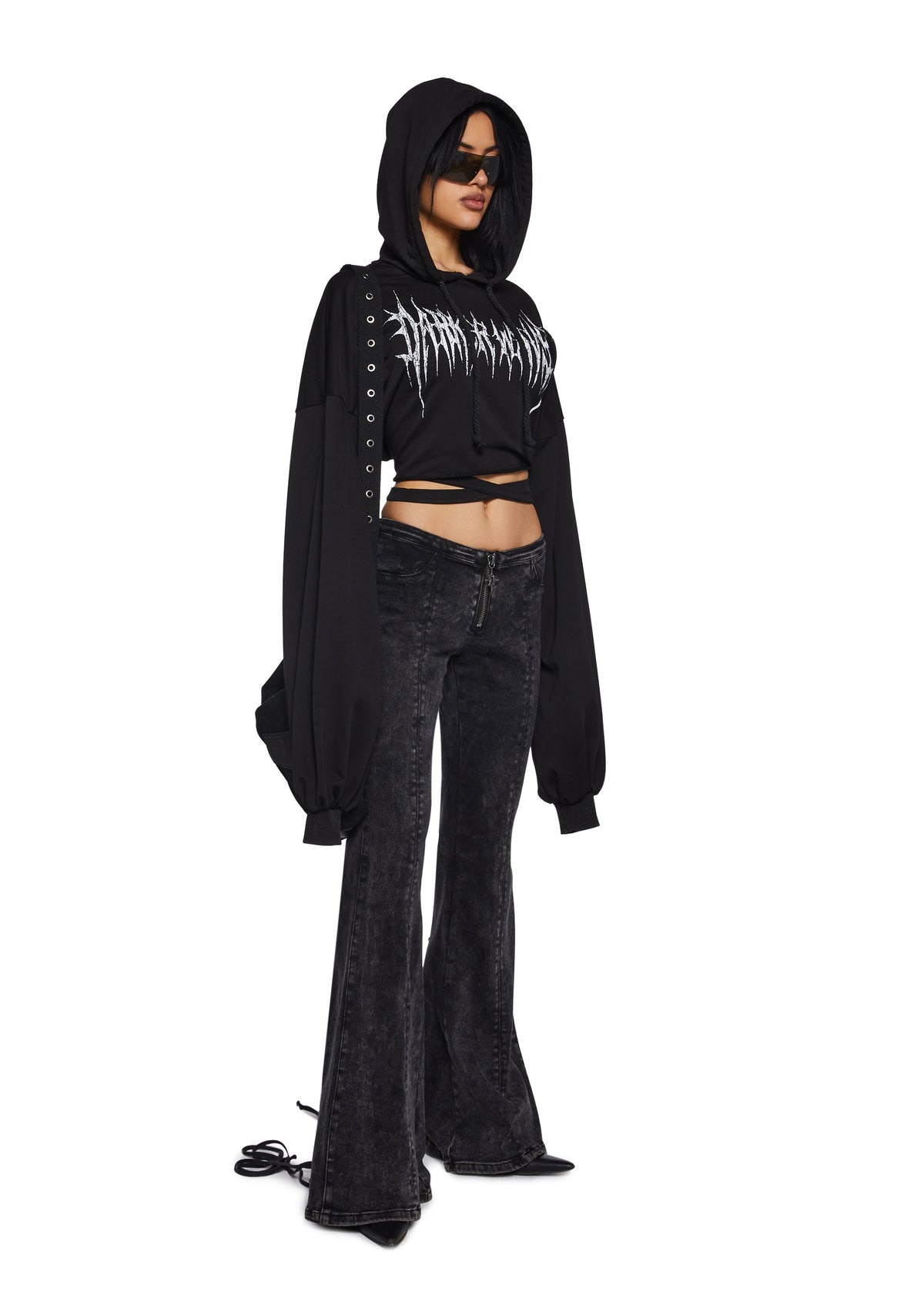 Chord Backless Cropped Hoodie