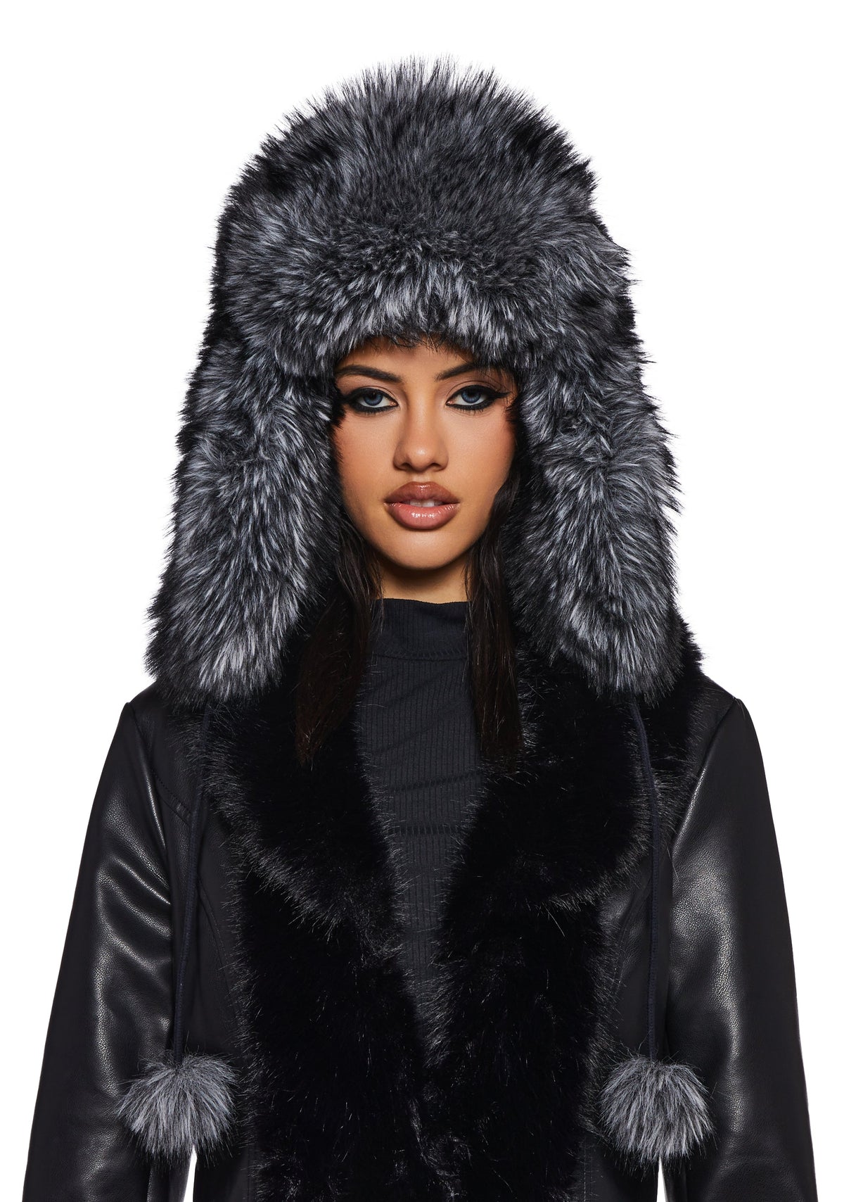 Clique Oversized Trapper Hat - Black