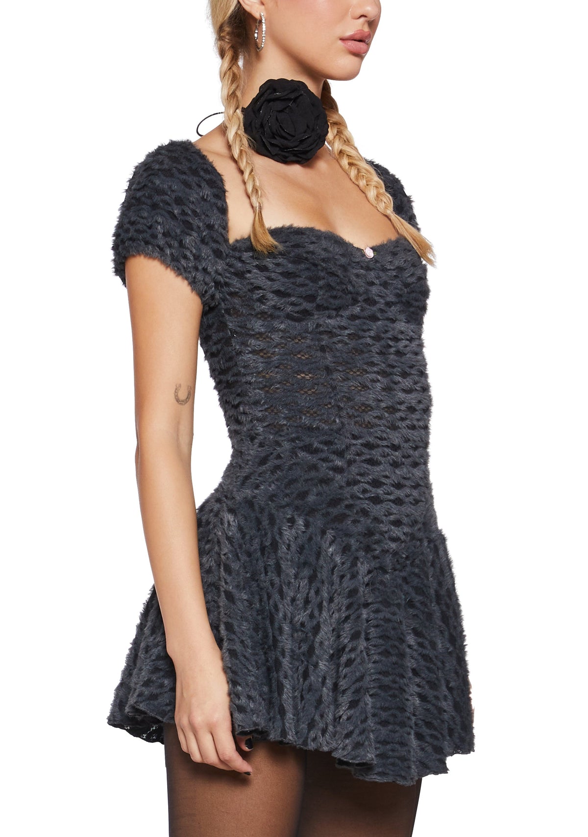 Lodge Party Fuzzy Dress - Gray