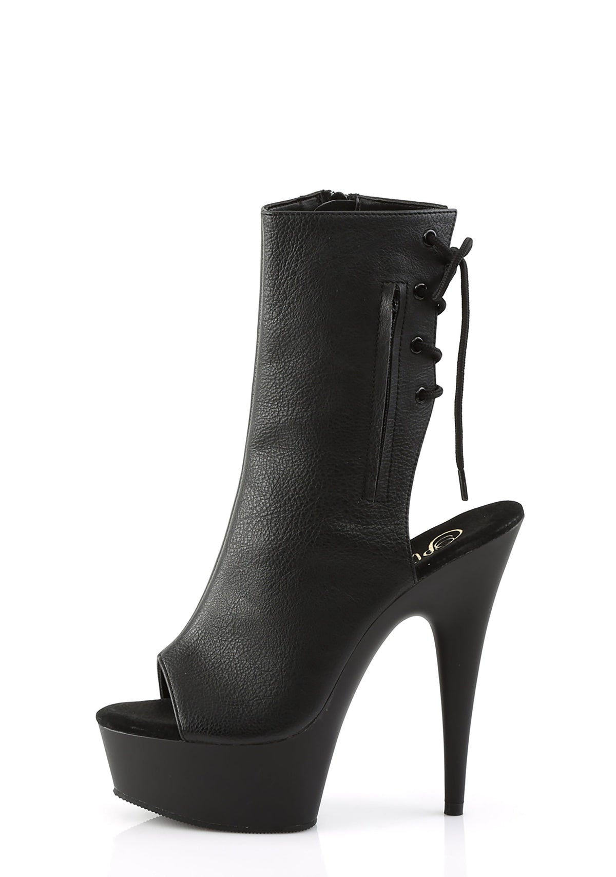 Delight-1018 Platform Ankle Boots-Black PU