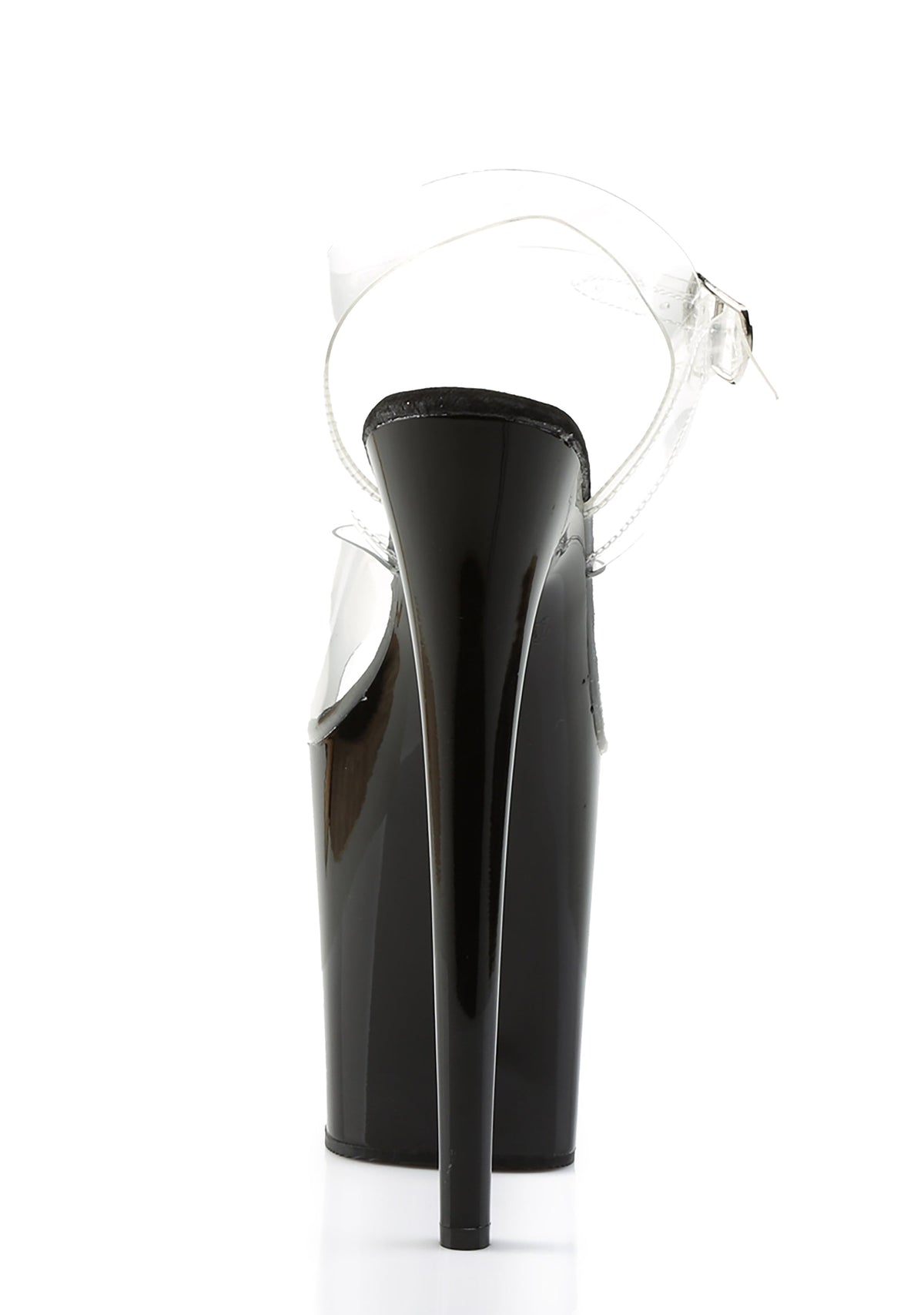 Flamingo-808 Platform Ankle Strap Sandals-Clear-Black