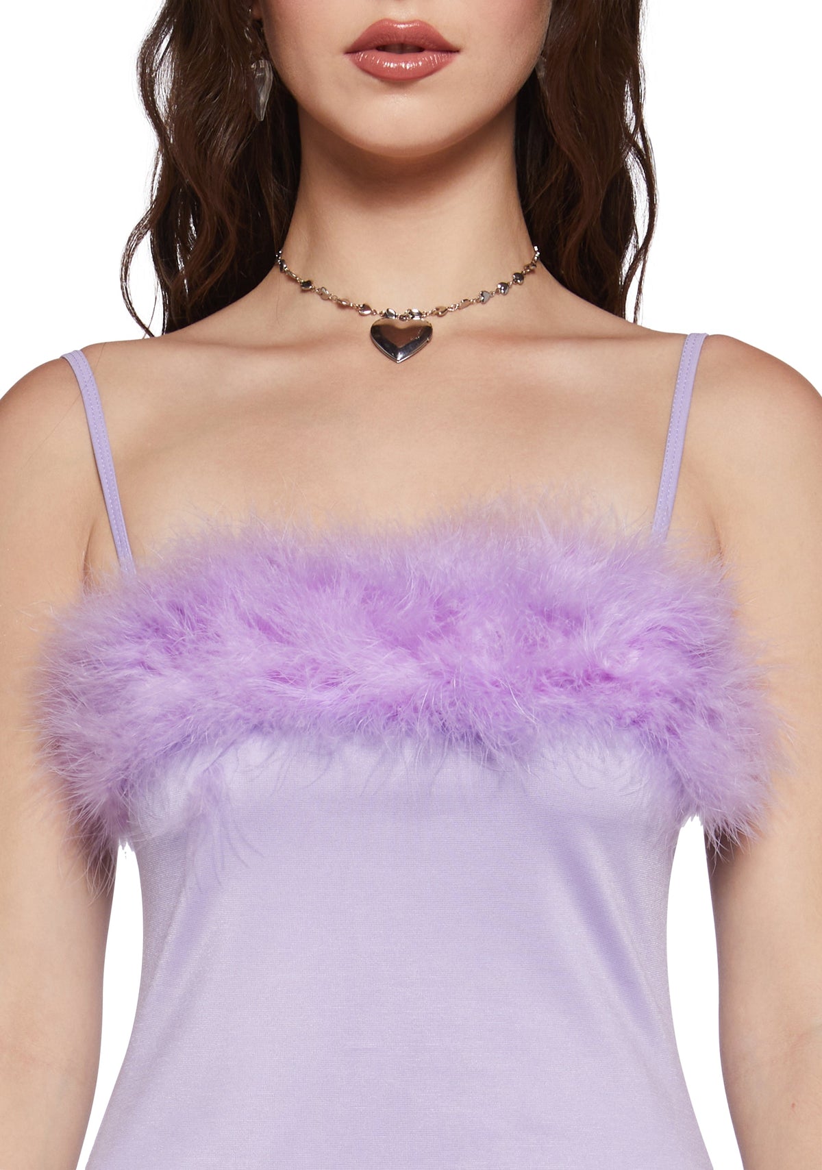 Flirty N' Thriving Marabou Dress - Light Purple