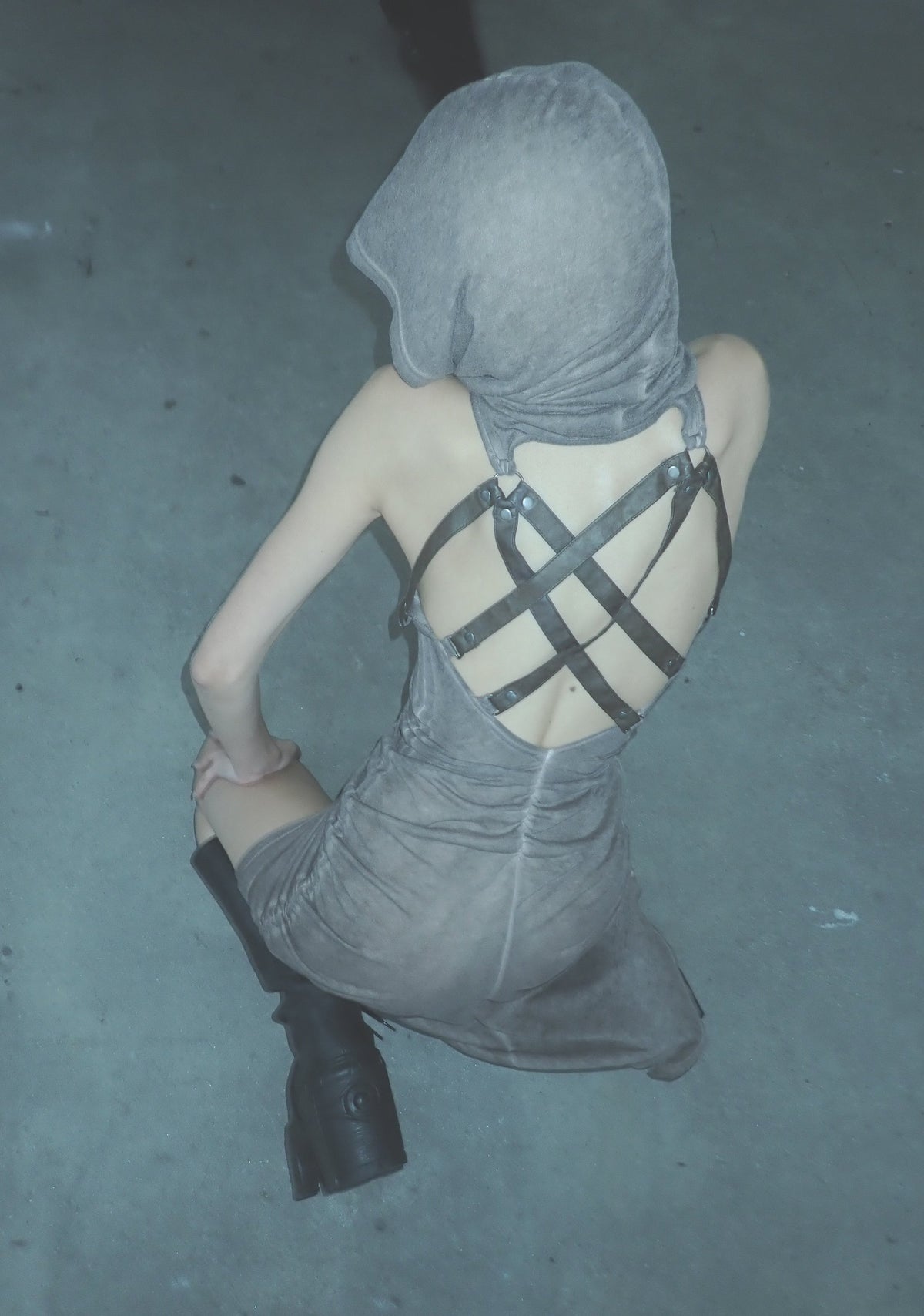Tempo Ruched Harness Dress - Off White