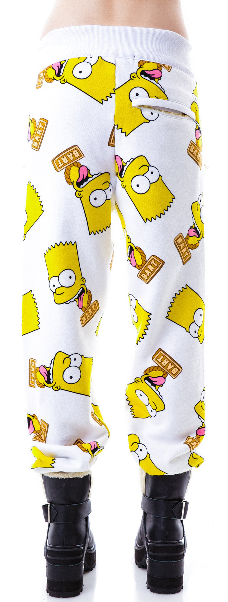 Bart Face Sweat Pants - White