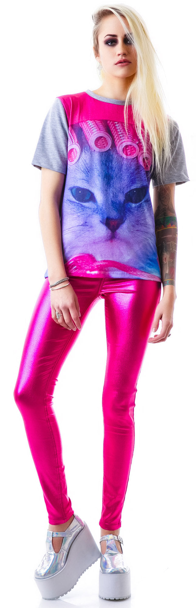 Shimmer Skinny Jeans - Pink