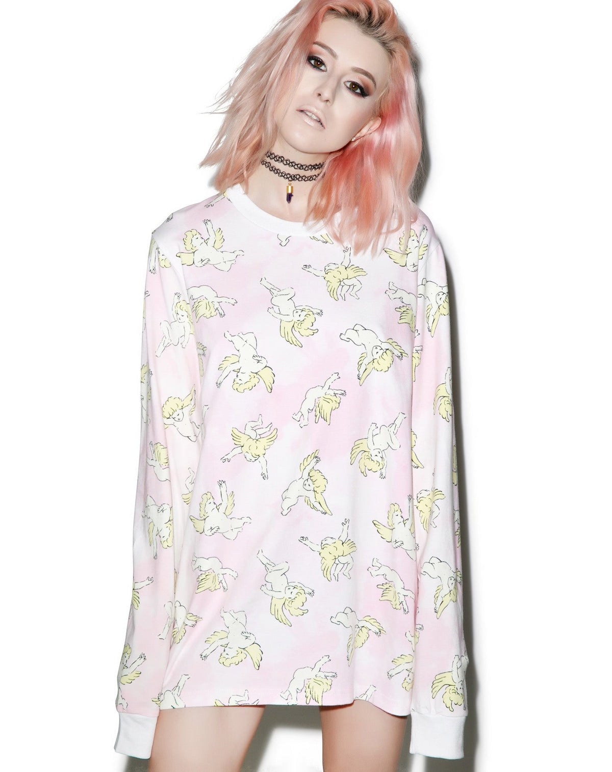 Risen Sky Long Sleeve Tee - Light Pink