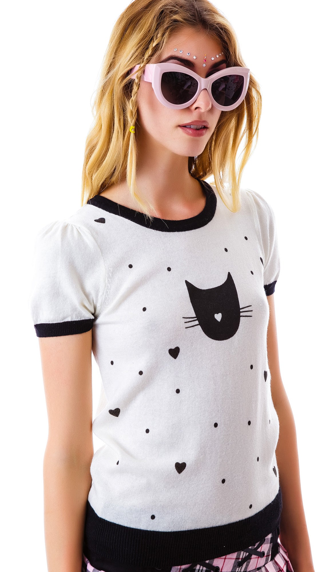 Pussy Lover Short Sleeve Sweater - Black