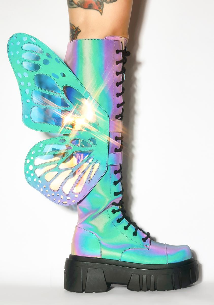 Mystic Garden Reflective Butterfly Boots