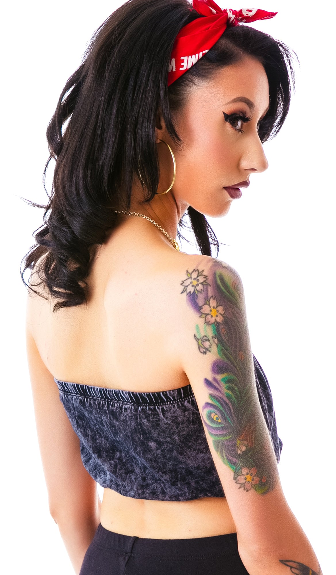Singles Acid Wash Tube Top - Light Blue