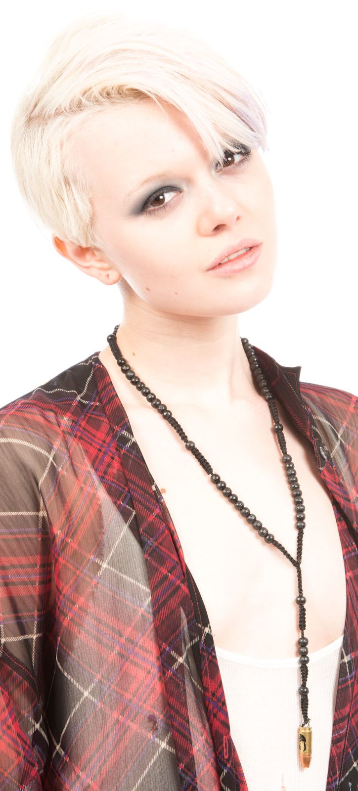 Bullet Rosary Necklace - Light Brown
