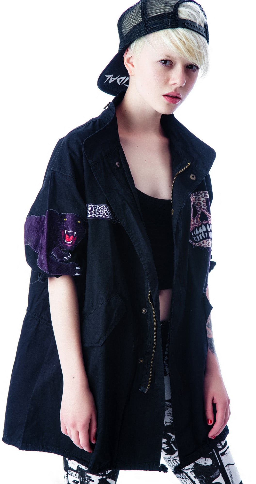 Skull Rocker Military Surplus Jacket - Black