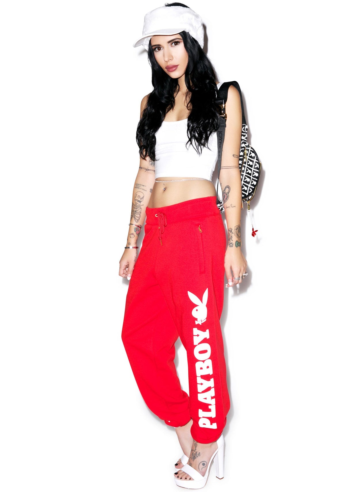 X Playboy Sweat Pants - Gray