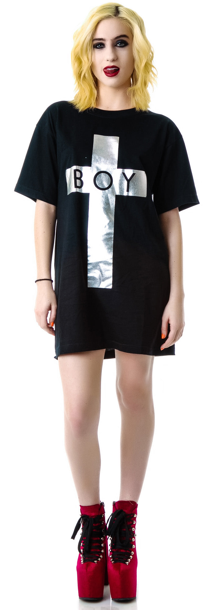 x BOY London Boy Cross Oversized Tee - Black