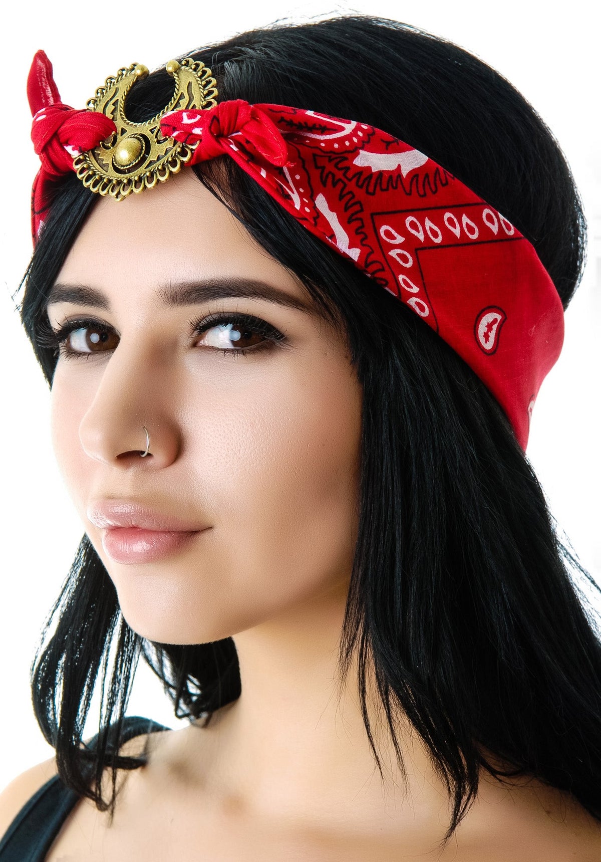 Mercutio Scarf Headpiece - Red