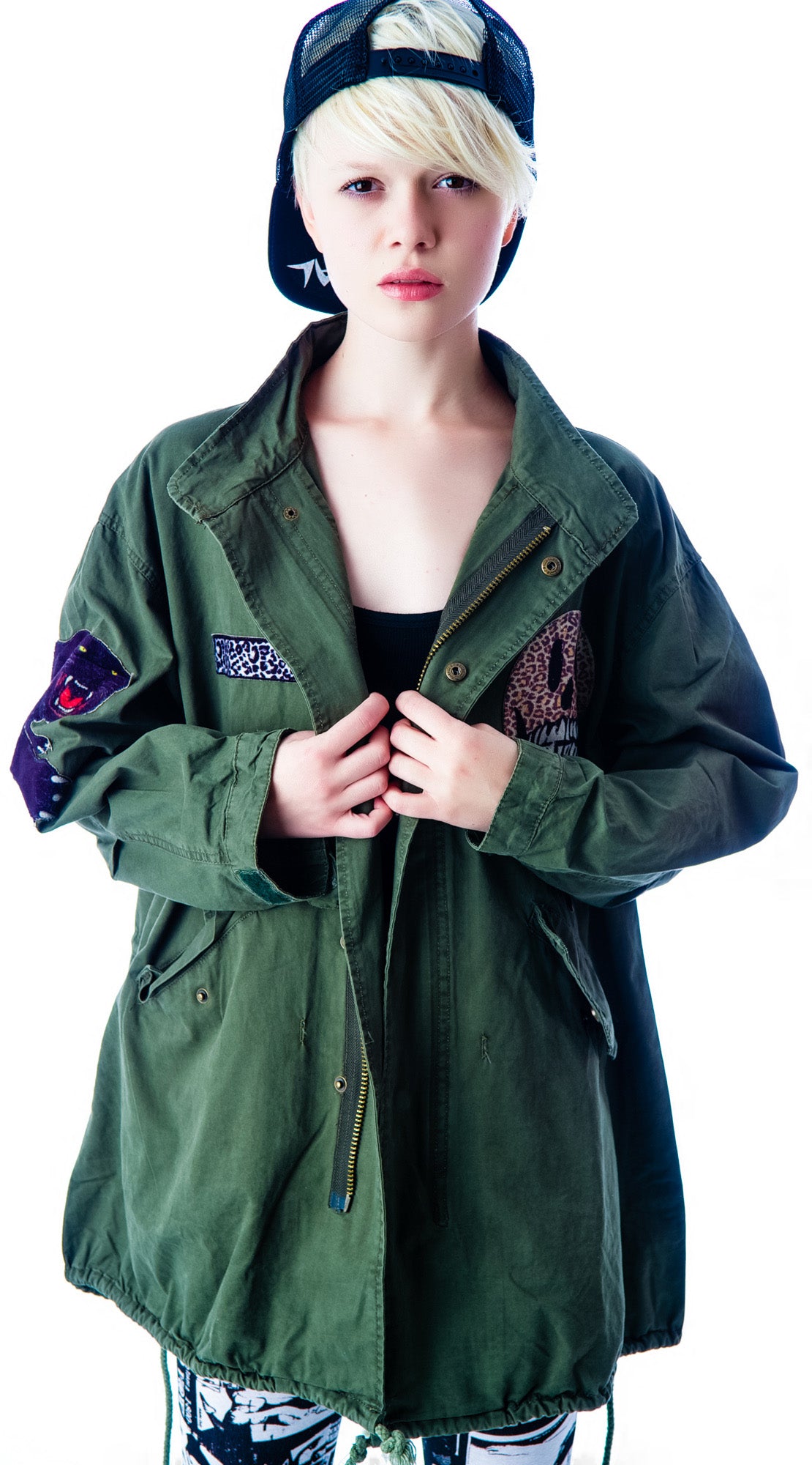 Skull Rocker Military Surplus Jacket - Black