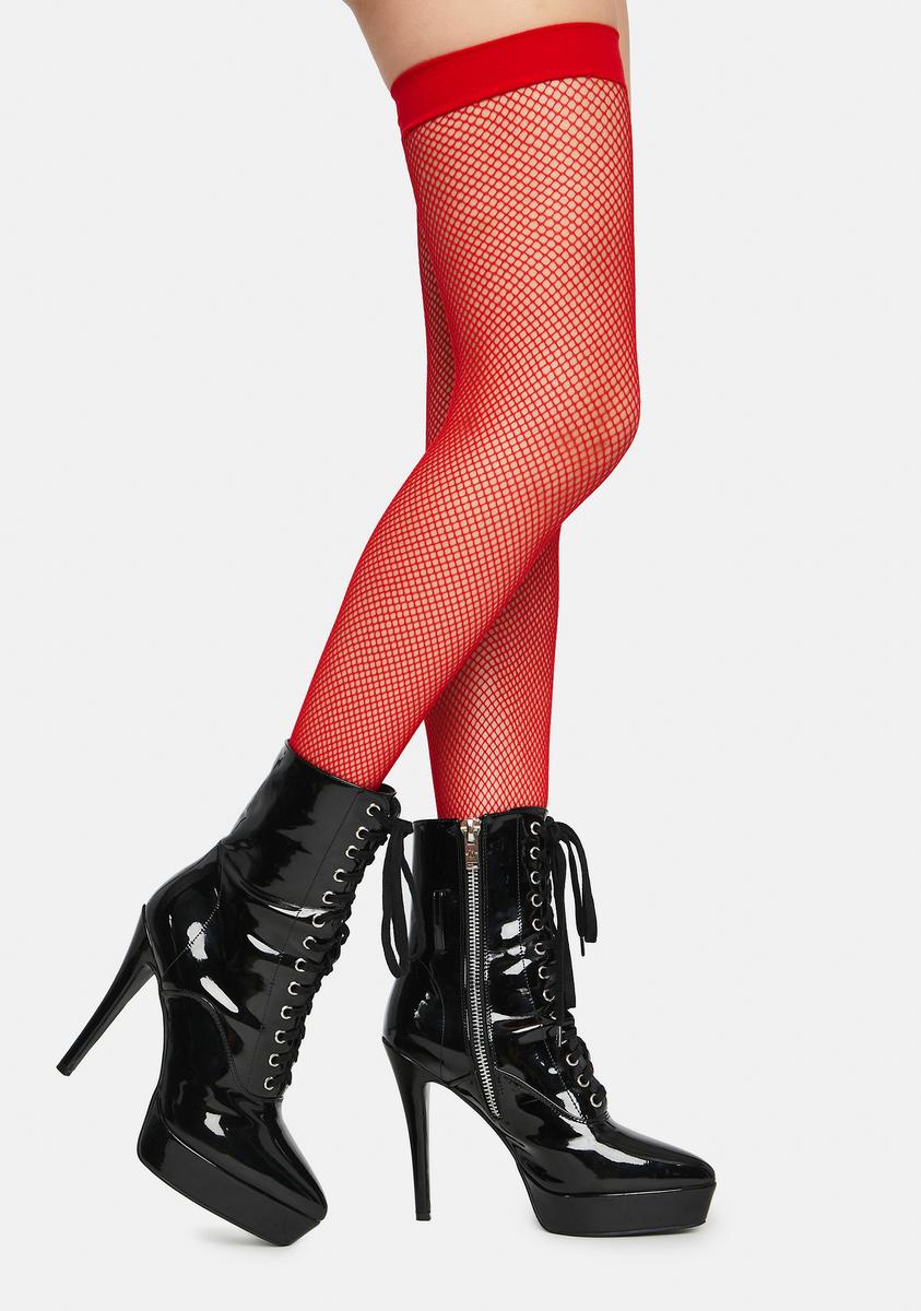 Cherry Everyday Slay Fishnet Thigh Highs