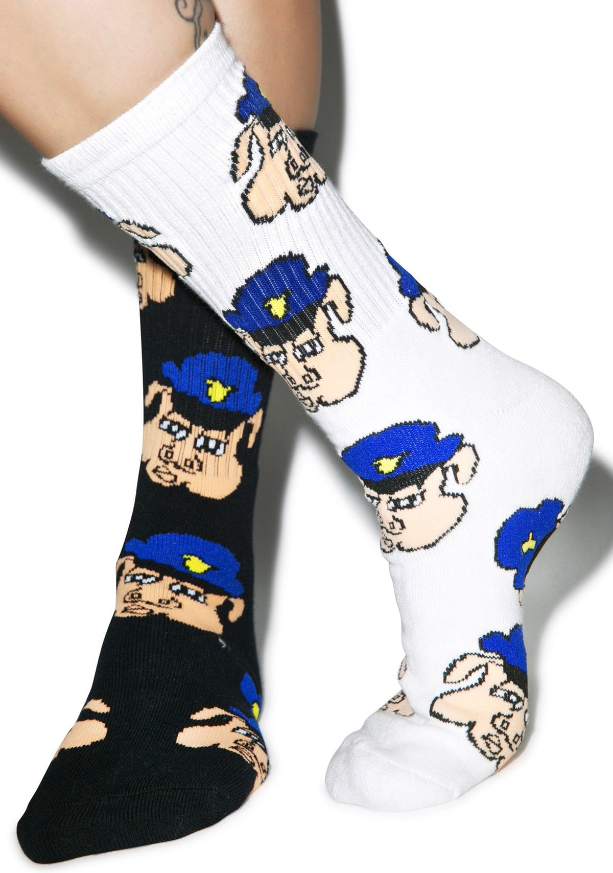 Pig Cop Socks - Black