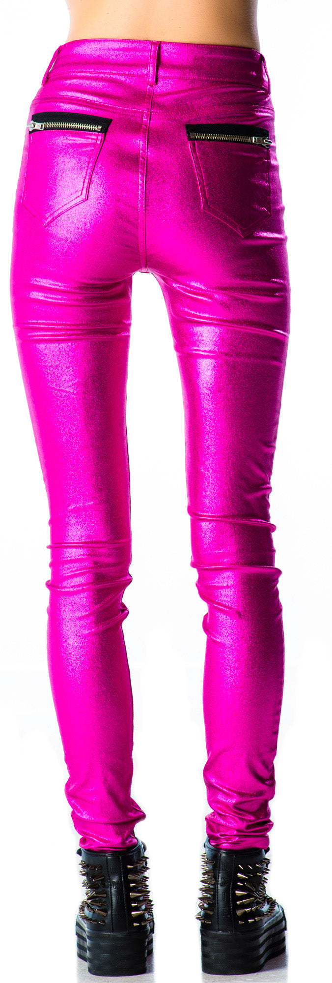 Shimmer Skinny Jeans - Pink