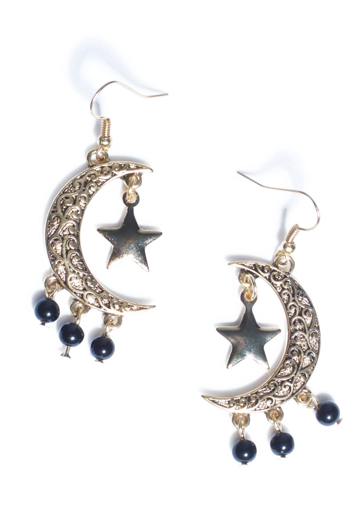 Eternal Moon And Stars Earrings - Silver